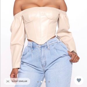 BLACK- Off Shoulder Corset Top